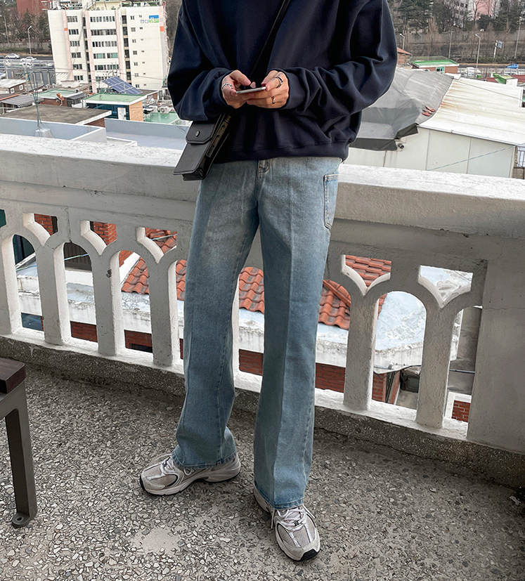 RT No. 4371 LIGHT BLUE STRAIGHT WIDE JEANS