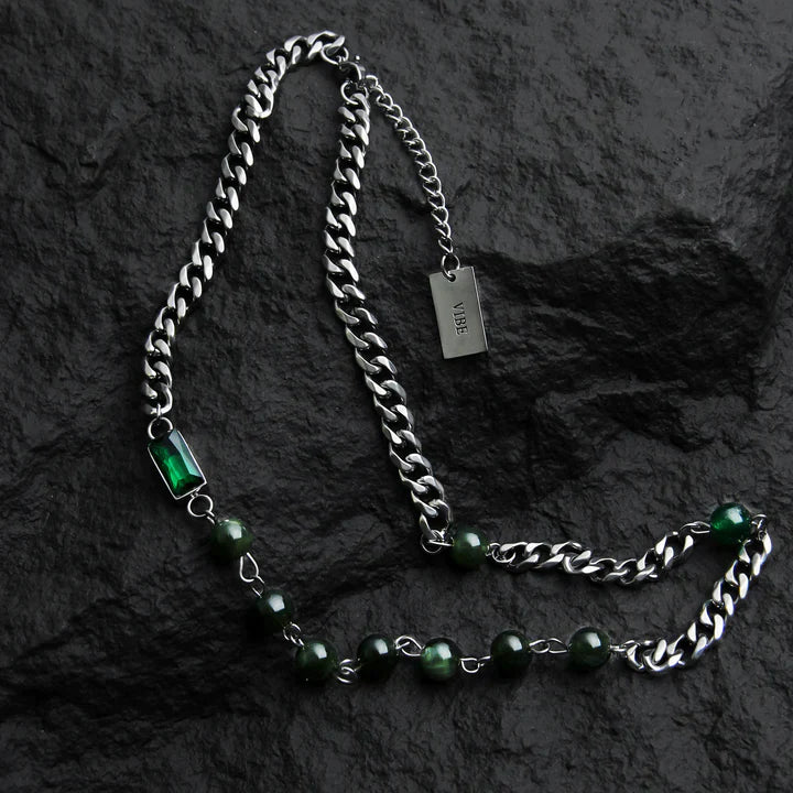 GREEN PEARL CHAIN NECKLACE