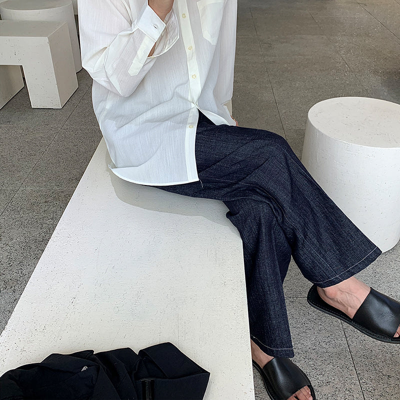RT No. 1508 DARK BLUE WIDE DENIM JEANS