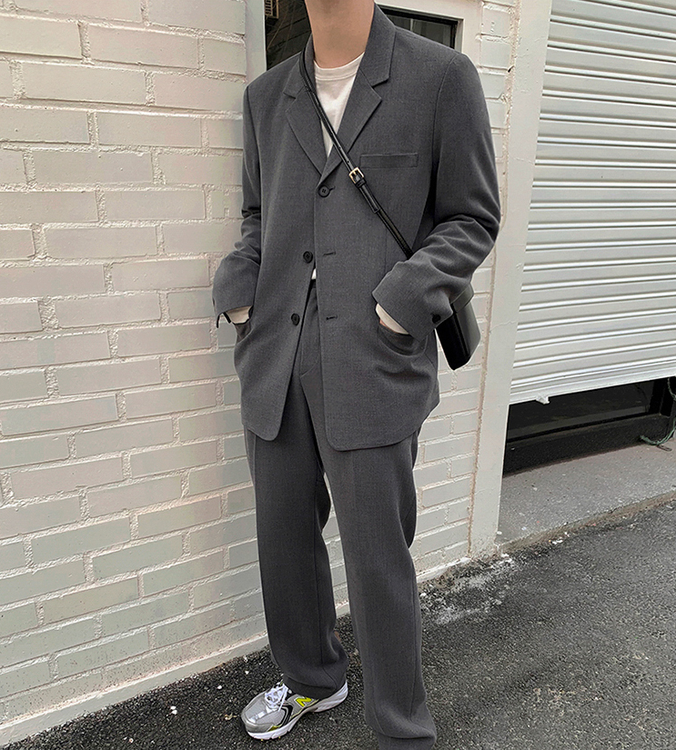 RT No. 2710 STRAIGHT WIDE GRAY PANTS