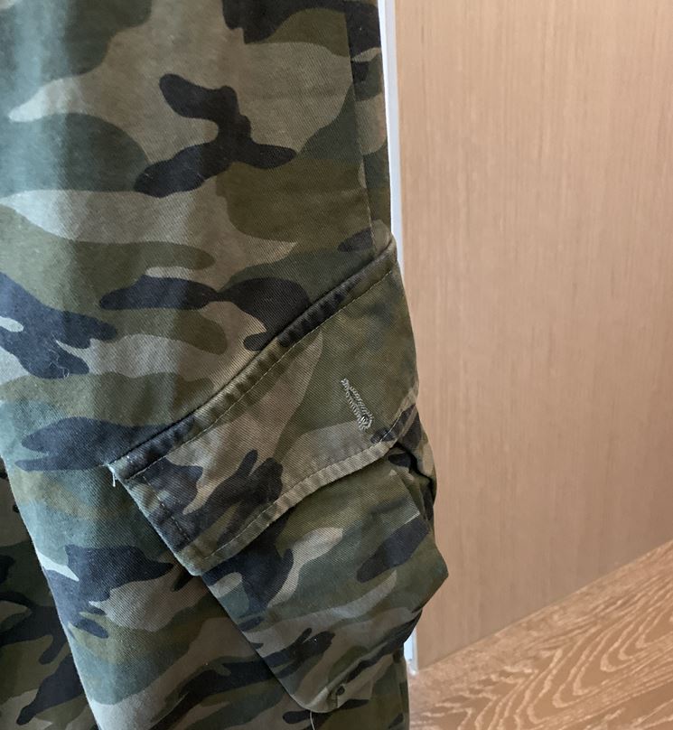 RT No. 5422 GREEN CAMO CASUAL STRAIGHT WIDE PANTS