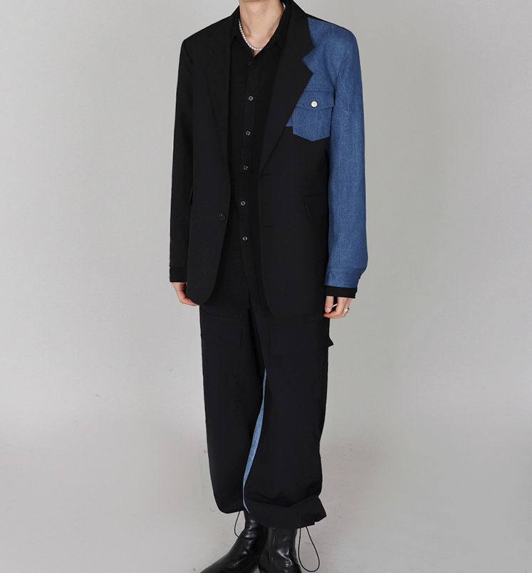 RT No. 4188 DENIM STITCHED BLAZER JK