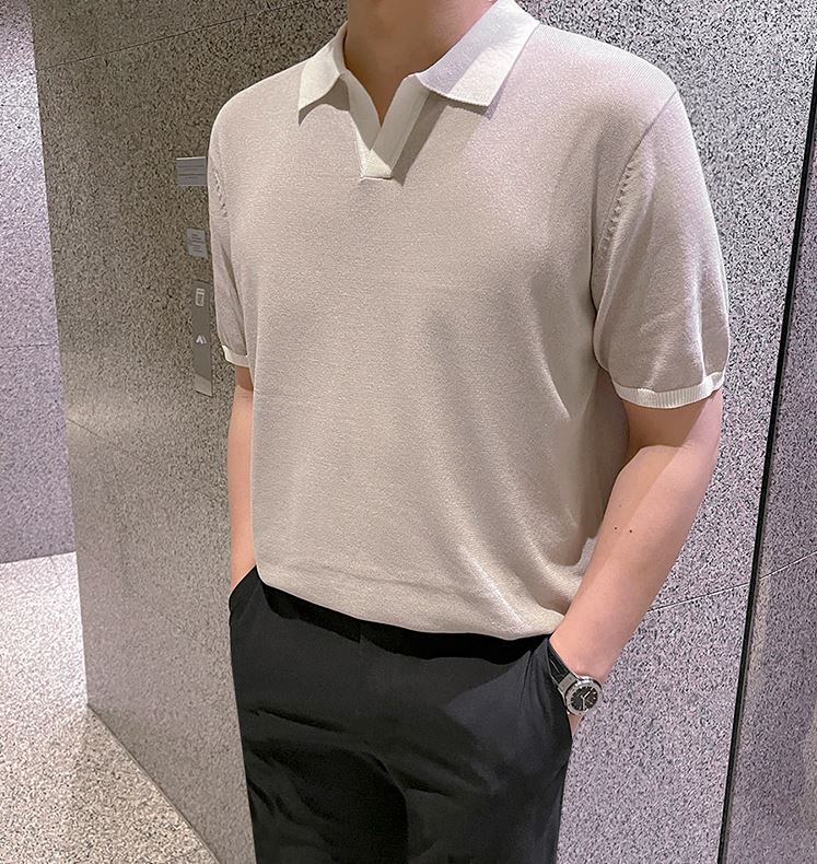 RT No. 4403 V-NECK SHORT SLEEVE COLLAR SHIRT