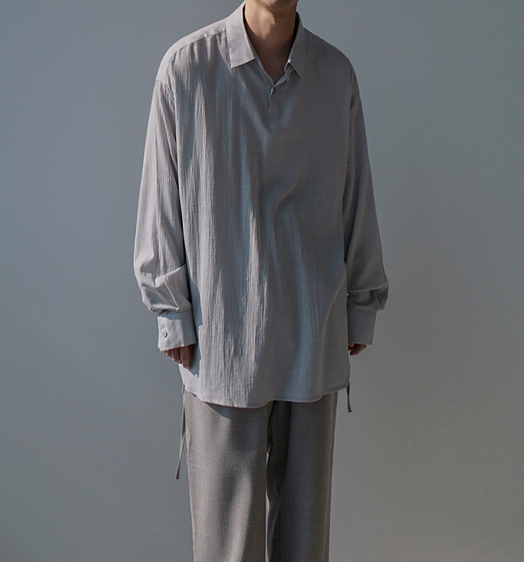 RT No. 2709 OVERSIZE PLEATED COLLAR LONGSLEEVE