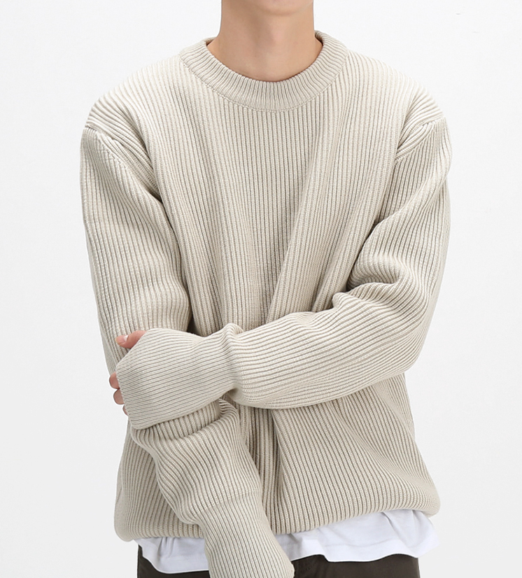 RT No. 3407 KNITTED ROUND NECK SWEATER