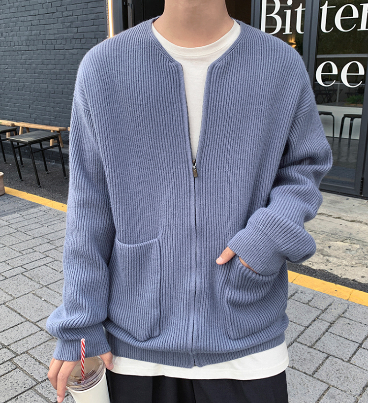 RT No. 3329 KNITTED ZIP-UP CARDIGAN