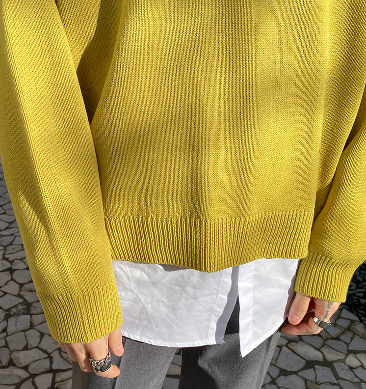 RT No. 3201 YELLOW KNITTED SWEATER