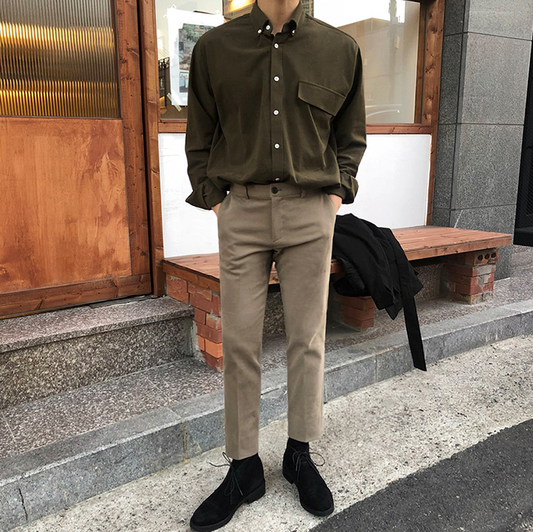 RT No. 3468 KHAKI SLIM STRAIGHT JEANS