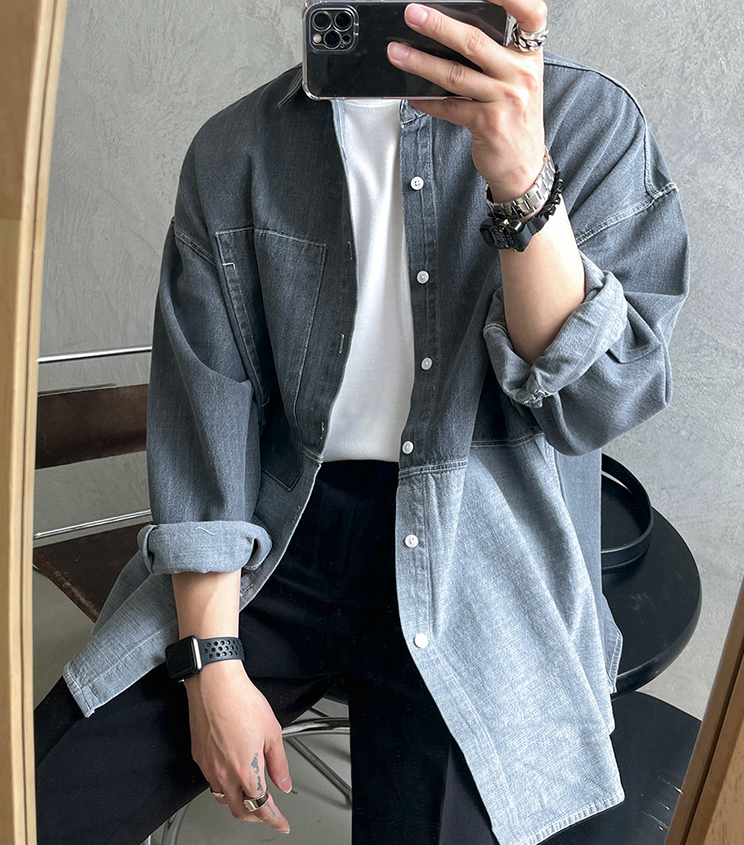 RT No. 4200 DENIM TWO TONE COLLAR SHIRT