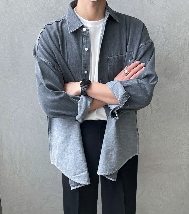 RT No. 4200 DENIM TWO TONE COLLAR SHIRT