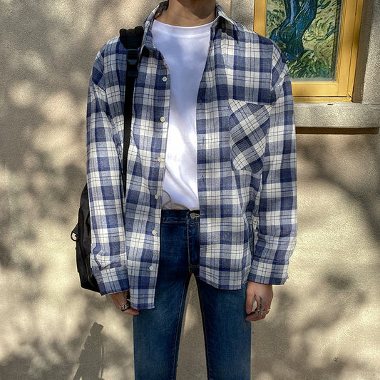 RT No. 4213 BLUE PLAID COLLAR SHIRT