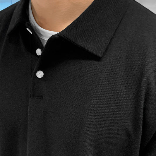 RT No. 5071 BLACK HALF SLEEVE BUTTON-UP COLLAR SHIRT