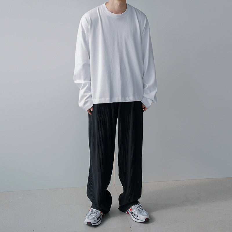 RT No. 2533 PLEATED STRAIGHT WIDE PANTS