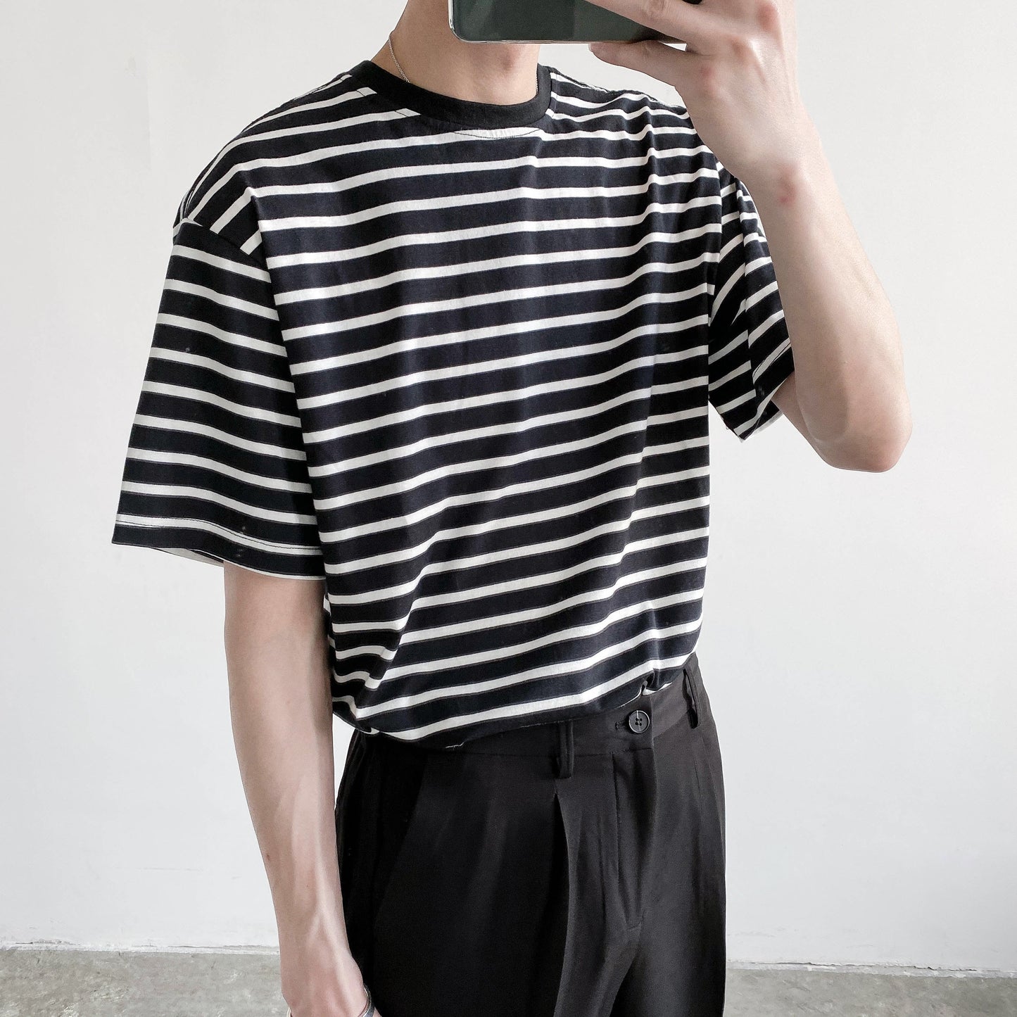 RT No. 4445 STRIPED HALF SLEEVE SHIRT