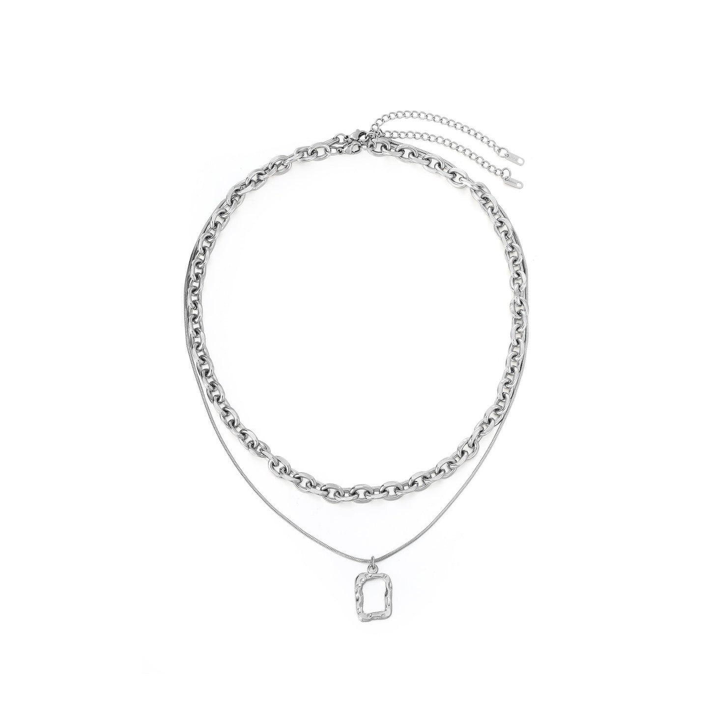 TWO PIECE SQUARE CHAIN NECKLACE