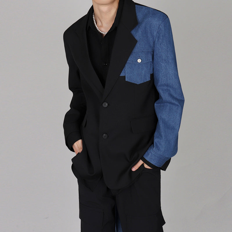 RT No. 4188 DENIM STITCHED BLAZER JK