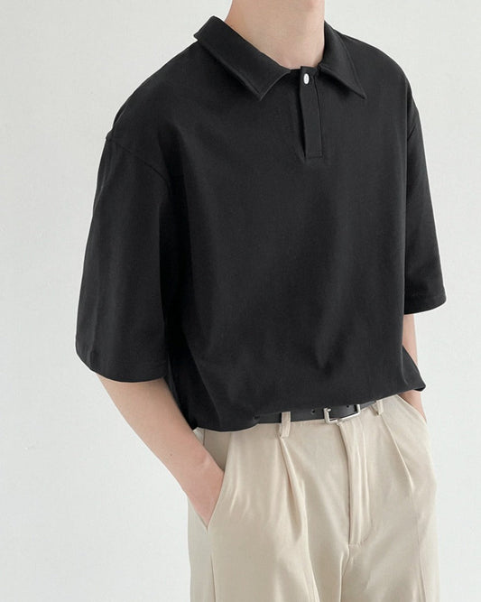 RT No. 5082 COLLAR QUARTER BUTTON-UP HALF SLEEVE SHIRT