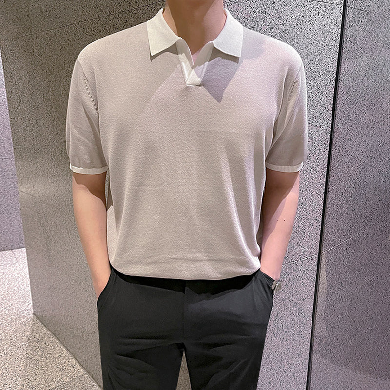 RT No. 4403 V-NECK SHORT SLEEVE COLLAR SHIRT