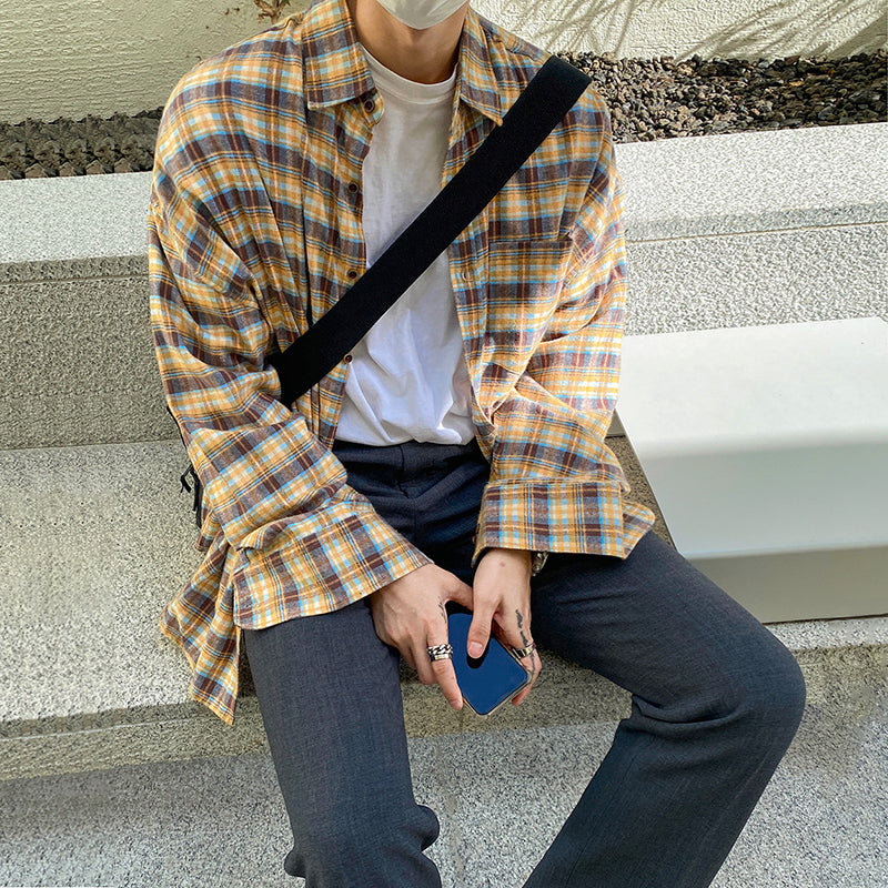 RT No. 4379 YELLOW PLAID COLLAR SHIRT