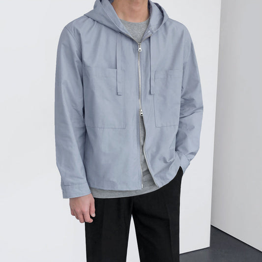 RT No. 2557 LIGHT BLUE ZIPPER HOODED JK