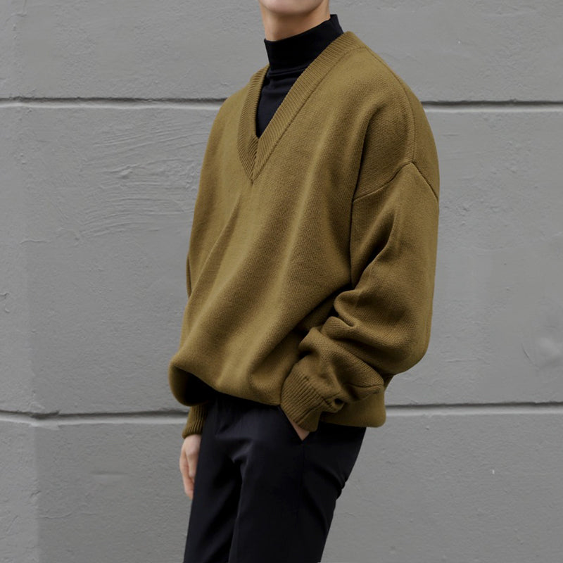 RT No. 4047 DARK YELLOW V-NECK SWEATER