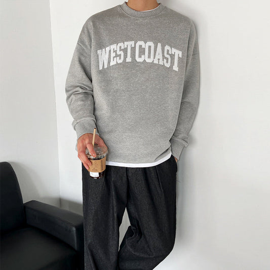 RT No. 5043 GRAY LETTERED EMBROIDERED SWEATER