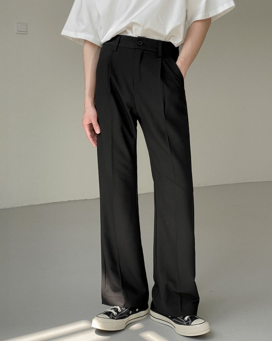 RT No. 5194 DRAPE SLIM STRAIGHT CASUAL PANTS