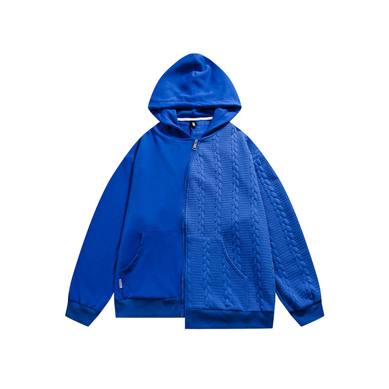 RT No. 5254 HALF KNITTED ZIP-UP HOODIE