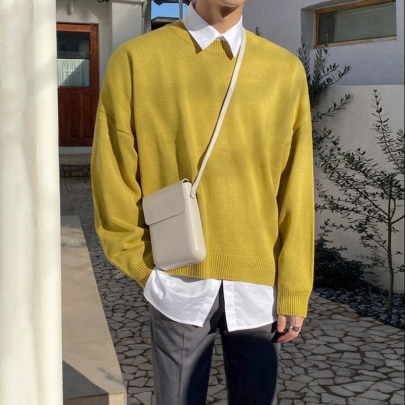 RT No. 3201 YELLOW KNITTED SWEATER