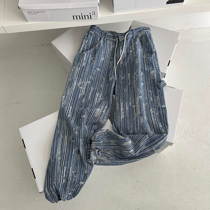 RT No. 2075 STRIPED DRAWSTRING SWEATPANTS