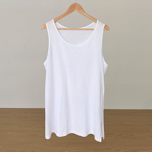 RT No. 1774 WHITE SLEEVELESS SHIRT