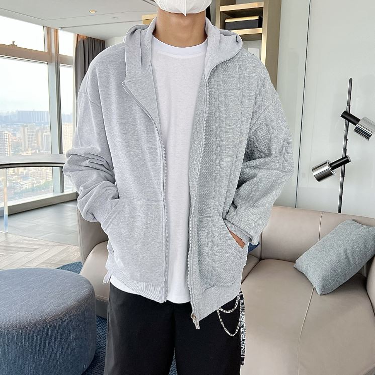 RT No. 5254 HALF KNITTED ZIP-UP HOODIE